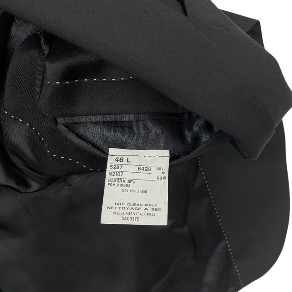 Joseph Abboud Reda Black Wool Blazer Jacket Sports Coat Men's 46L - Picture 9 of 10
